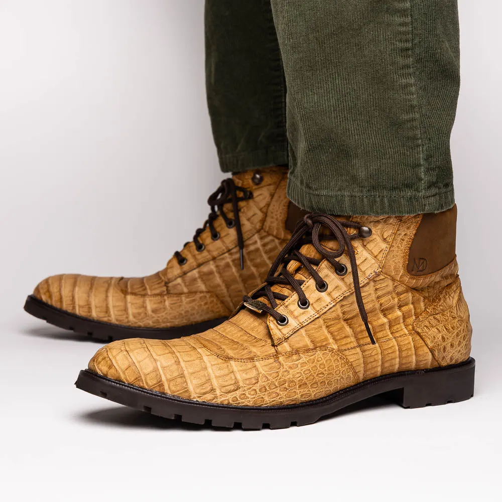 Marco Di Milano Leoni in Oil Orix Caiman Crocodile Boots