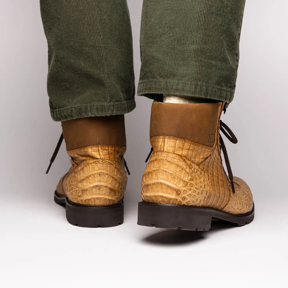 Marco Di Milano Leoni in Oil Orix Caiman Crocodile Boots