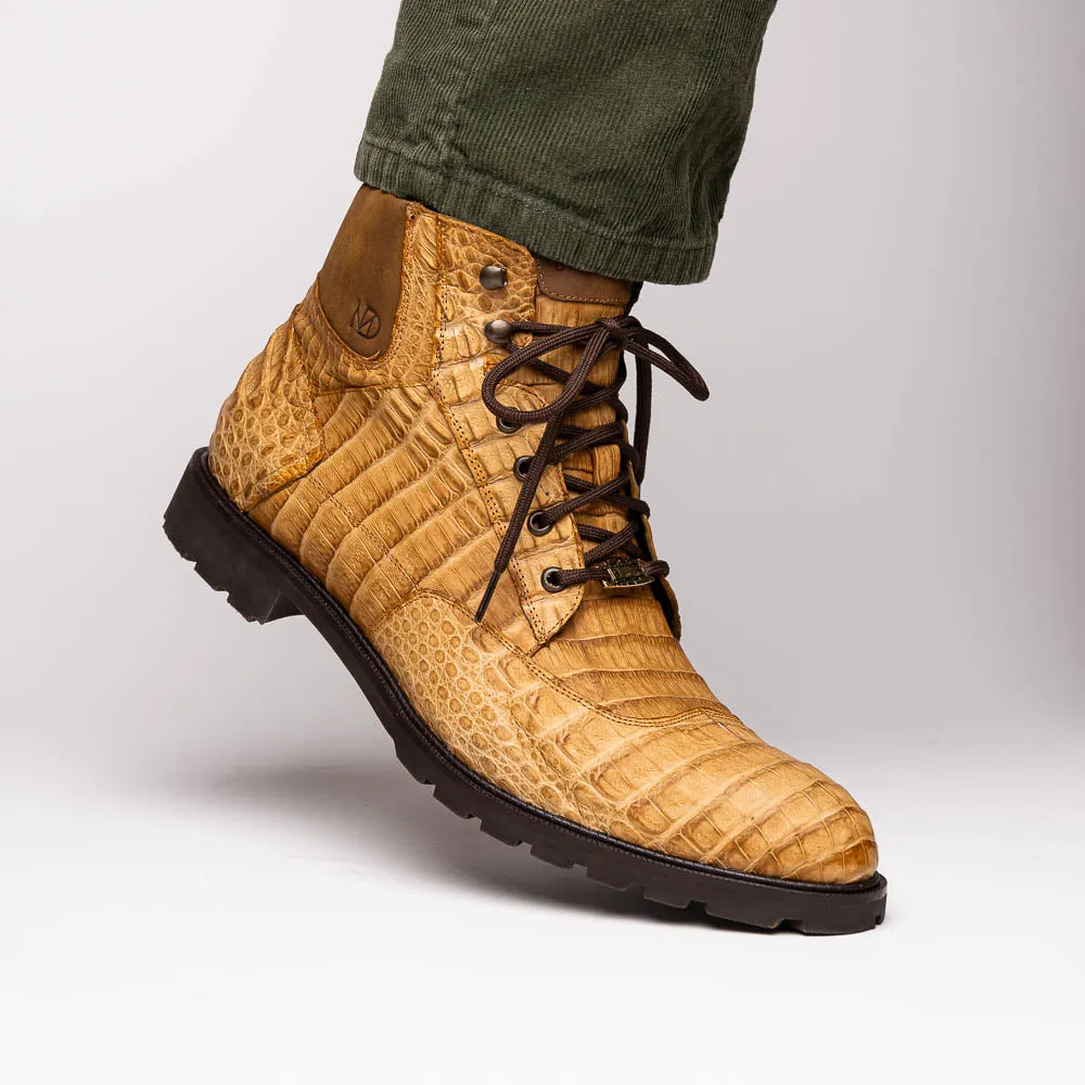 Marco Di Milano Leoni in Oil Orix Caiman Crocodile Boots