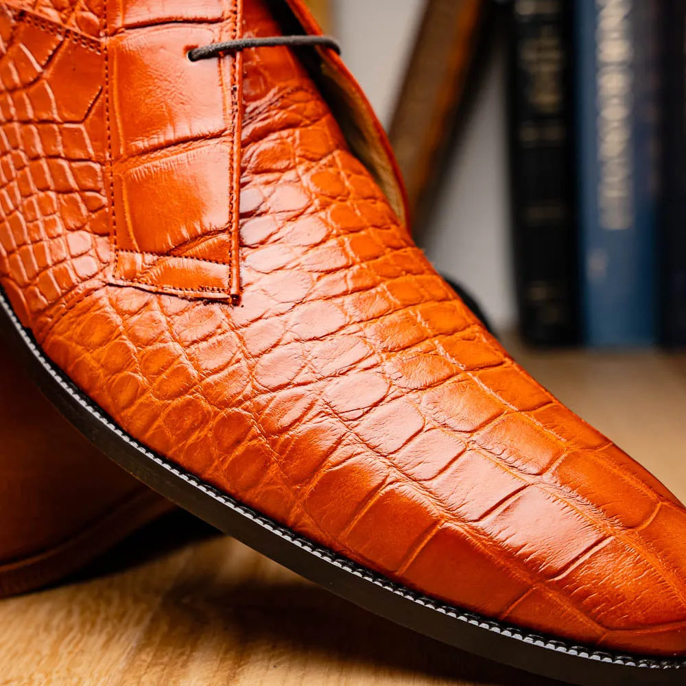 Marco Di Milano Pietro Honey Alligator Derby Boots