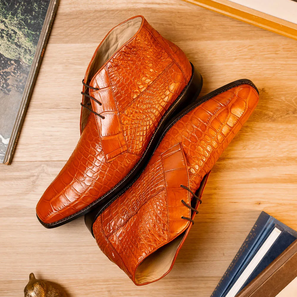 Marco Di Milano Pietro Honey Alligator Derby Boots
