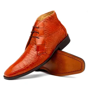 Marco Di Milano Pietro Honey Alligator Derby Boots