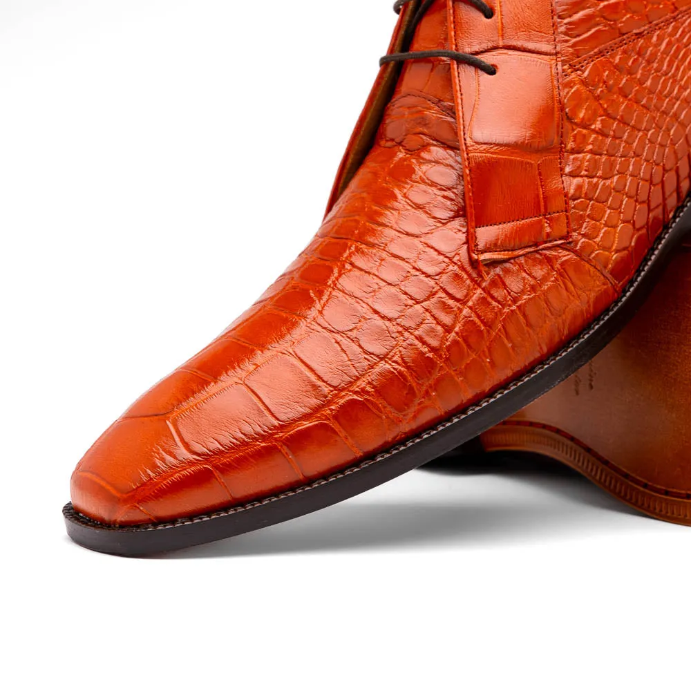 Marco Di Milano Pietro Honey Alligator Derby Boots