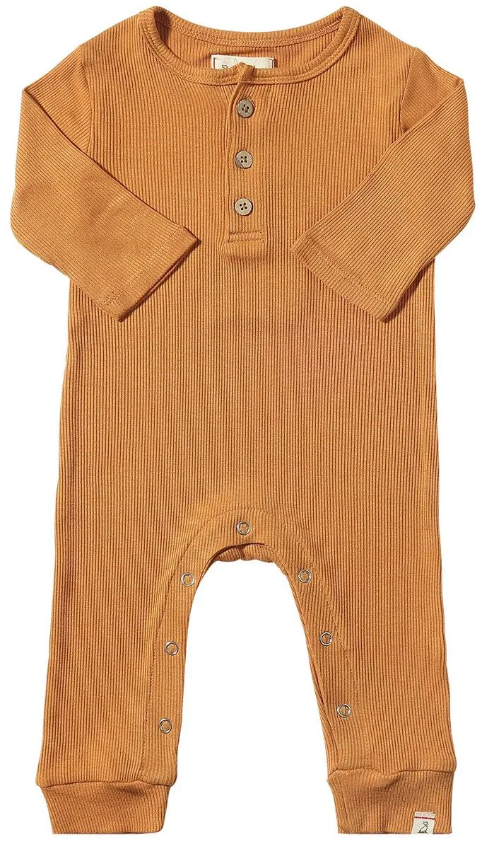 Me & Henry Mason Rib Romper (Burnt Orange)