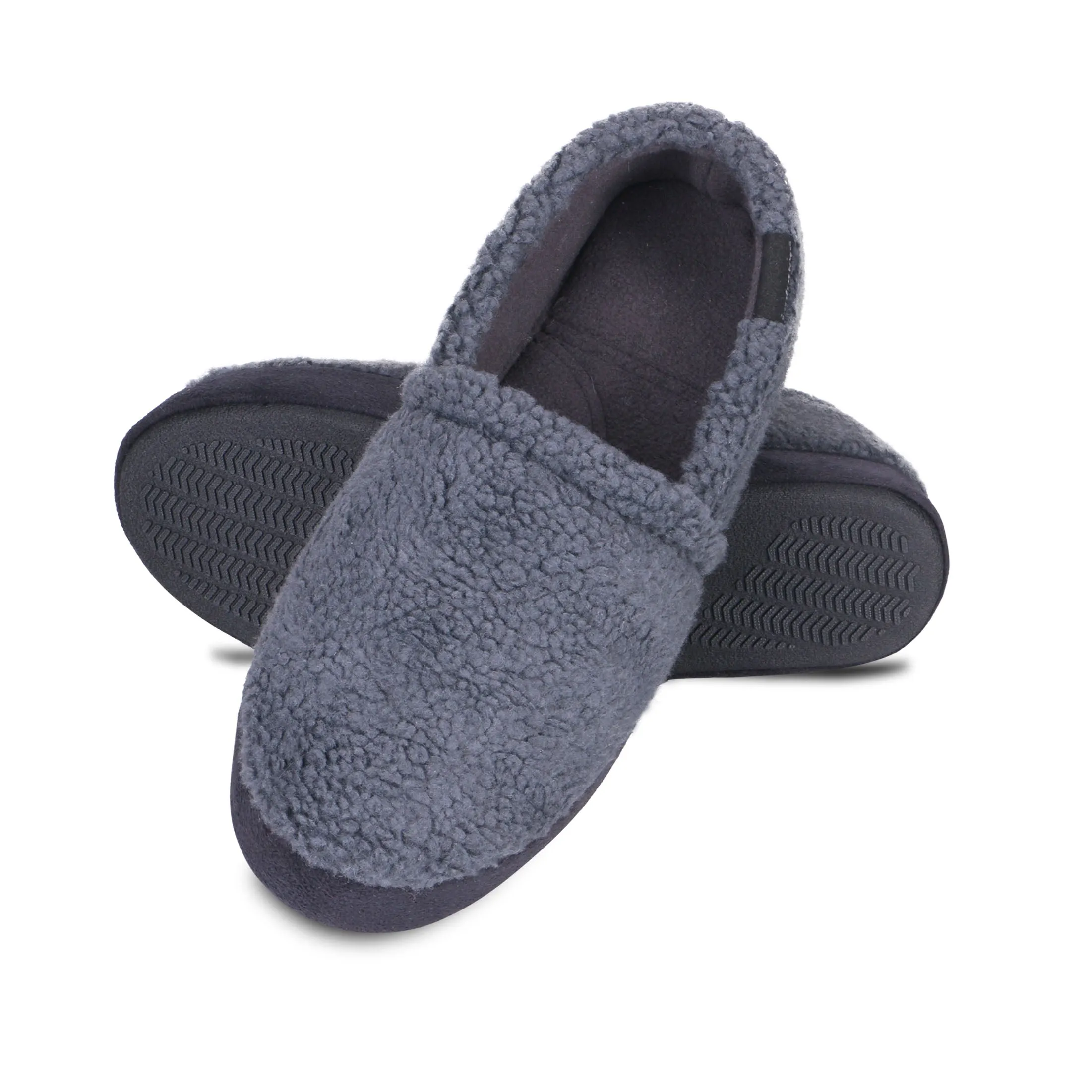 Men's Berber Aspen Closed Back Slipper with Moisture Wicking and Gel Infused Memory Foam