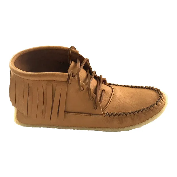 Men's Earthing Moose Hide Leather Fringed Moccasin Boots