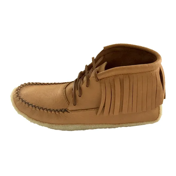 Men's Earthing Moose Hide Leather Fringed Moccasin Boots
