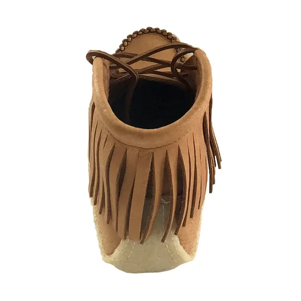 Men's Earthing Moose Hide Leather Fringed Moccasin Boots