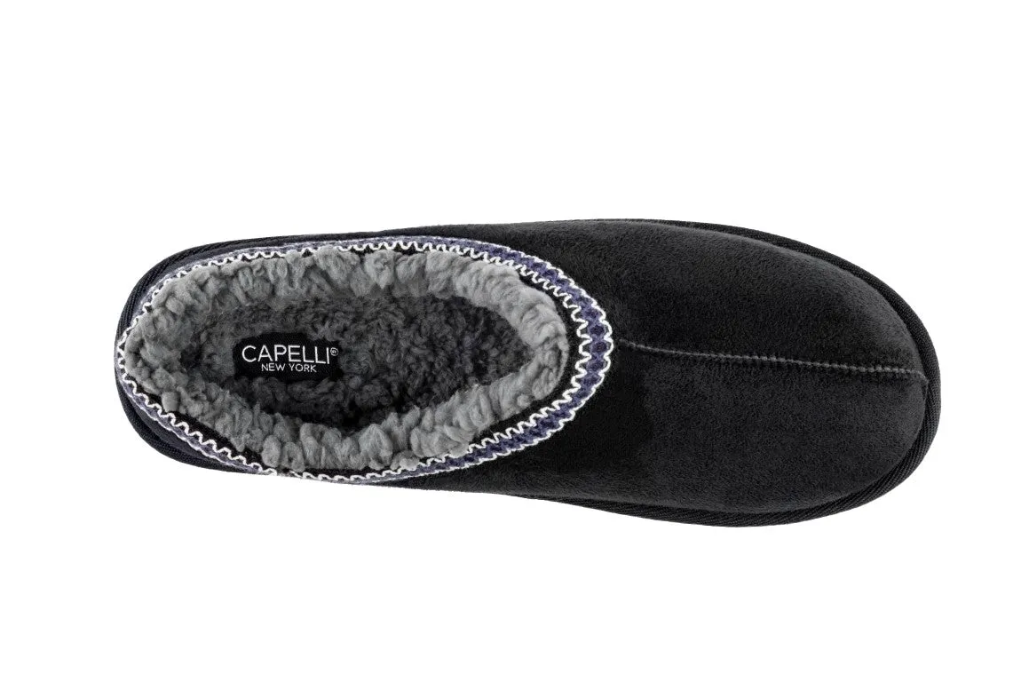 Men's Faux Suede Moccasin with Contrast Whip Stitching