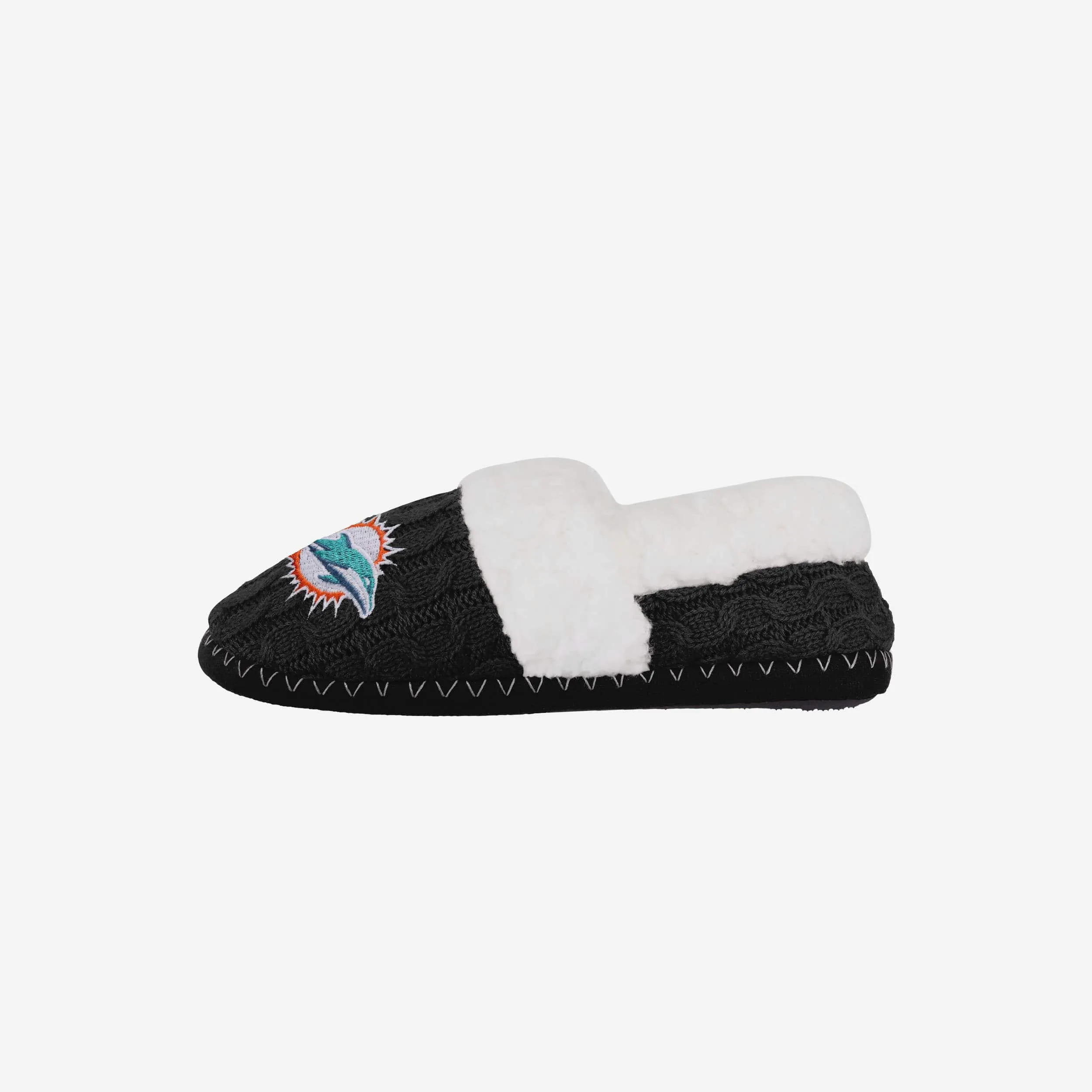 Miami Dolphins Womens Team Color Moccasin Slipper