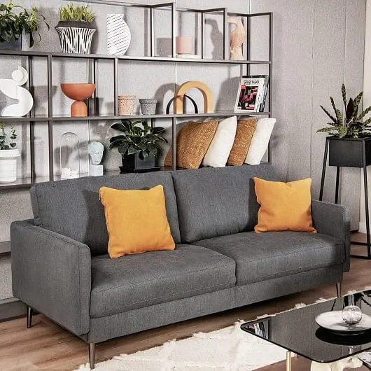 Modern Loveseat with Comfy Backrest Cushions-Gray - Color: Gray