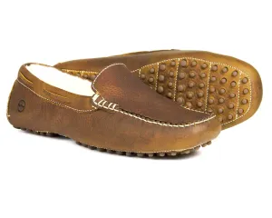 Mohawk 2 Mens Havana Brown Driving Slippers