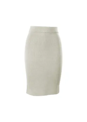 NATALIYA PENCIL SKIRT - LIGHT HEATHER GREY