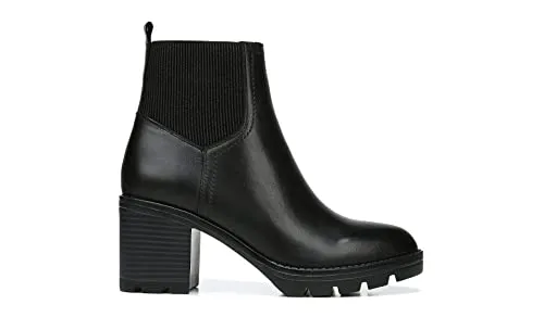 Naturalizer Womens Verney Waterproof Lug Sole Ankle Bootie Black Waterproof Leather 7.5 M
