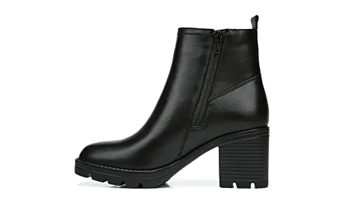 Naturalizer Womens Verney Waterproof Lug Sole Ankle Bootie Black Waterproof Leather 7.5 M