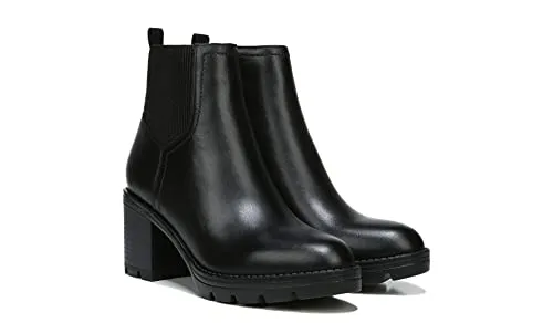 Naturalizer Womens Verney Waterproof Lug Sole Ankle Bootie Black Waterproof Leather 7.5 M