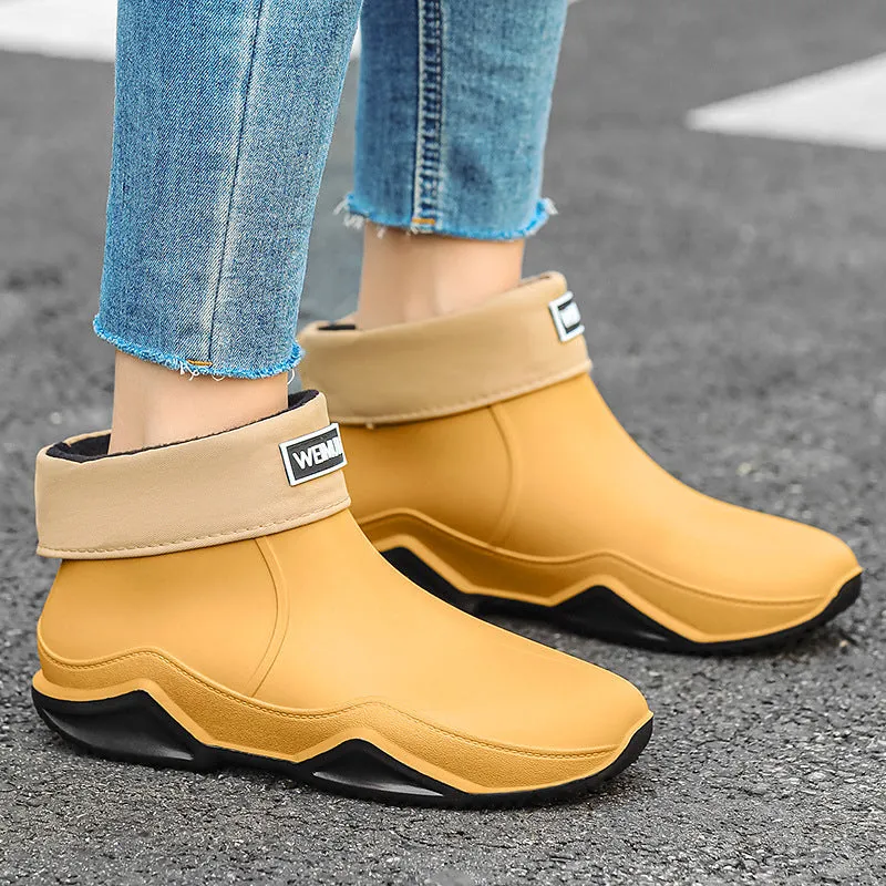 New Men's Rain Boots Short Tube Outdoor Waterproof Shoes