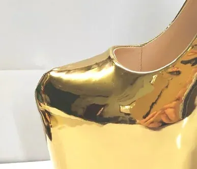 New  Rivets Steel Pipe Dance Pumps Wedding Stiletto 22cm Super Metal Thin Heels
