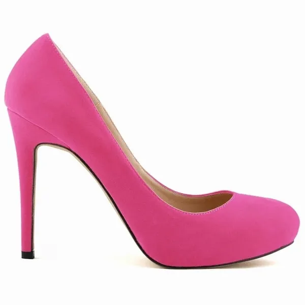 New Women Stilettos Pumps Sexy 11cm Round Toe Velvet High Heels Shallow Elegant Lady Office Party Wedding Shoes Large Size 43