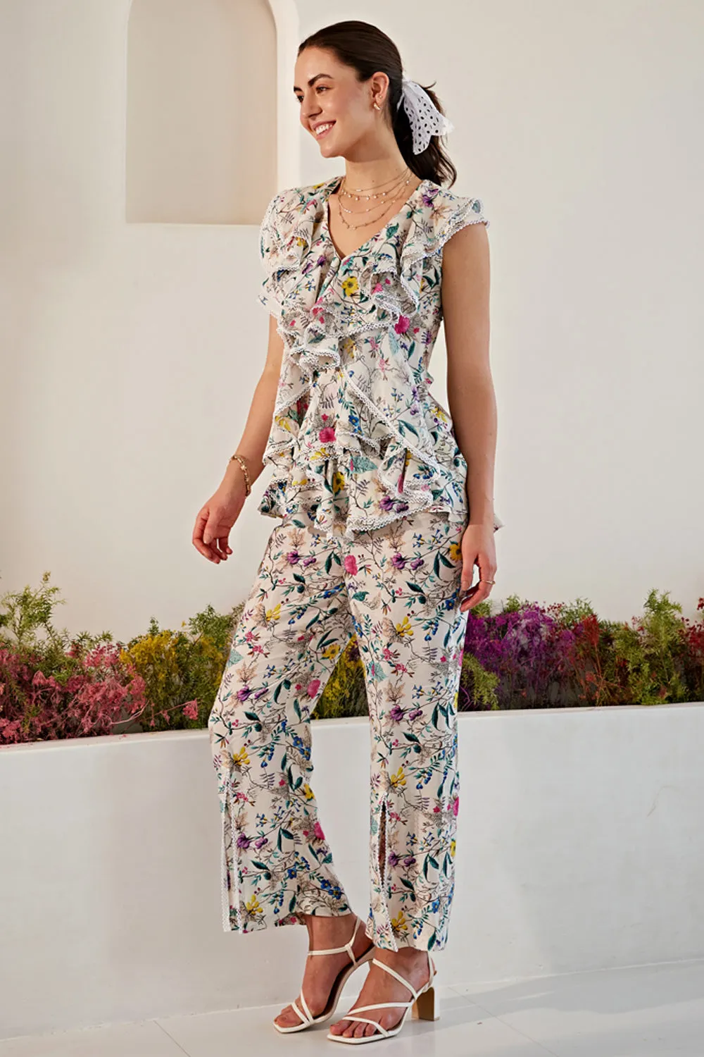 Nriti Shah In Our Frilly Flutter Printed Co-ord Set
