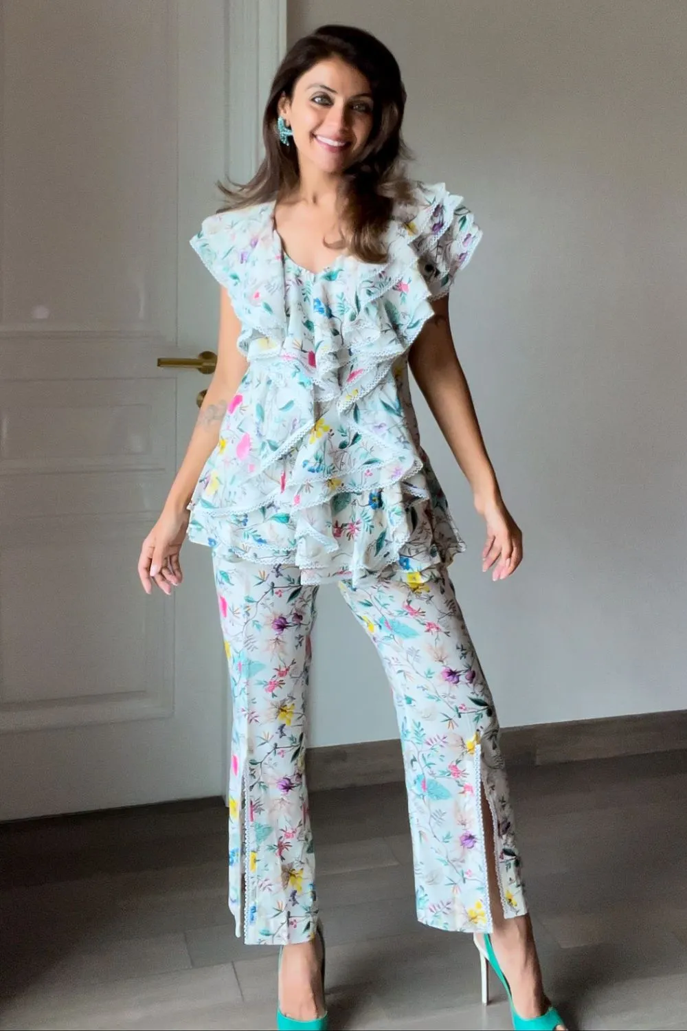 Nriti Shah In Our Frilly Flutter Printed Co-ord Set