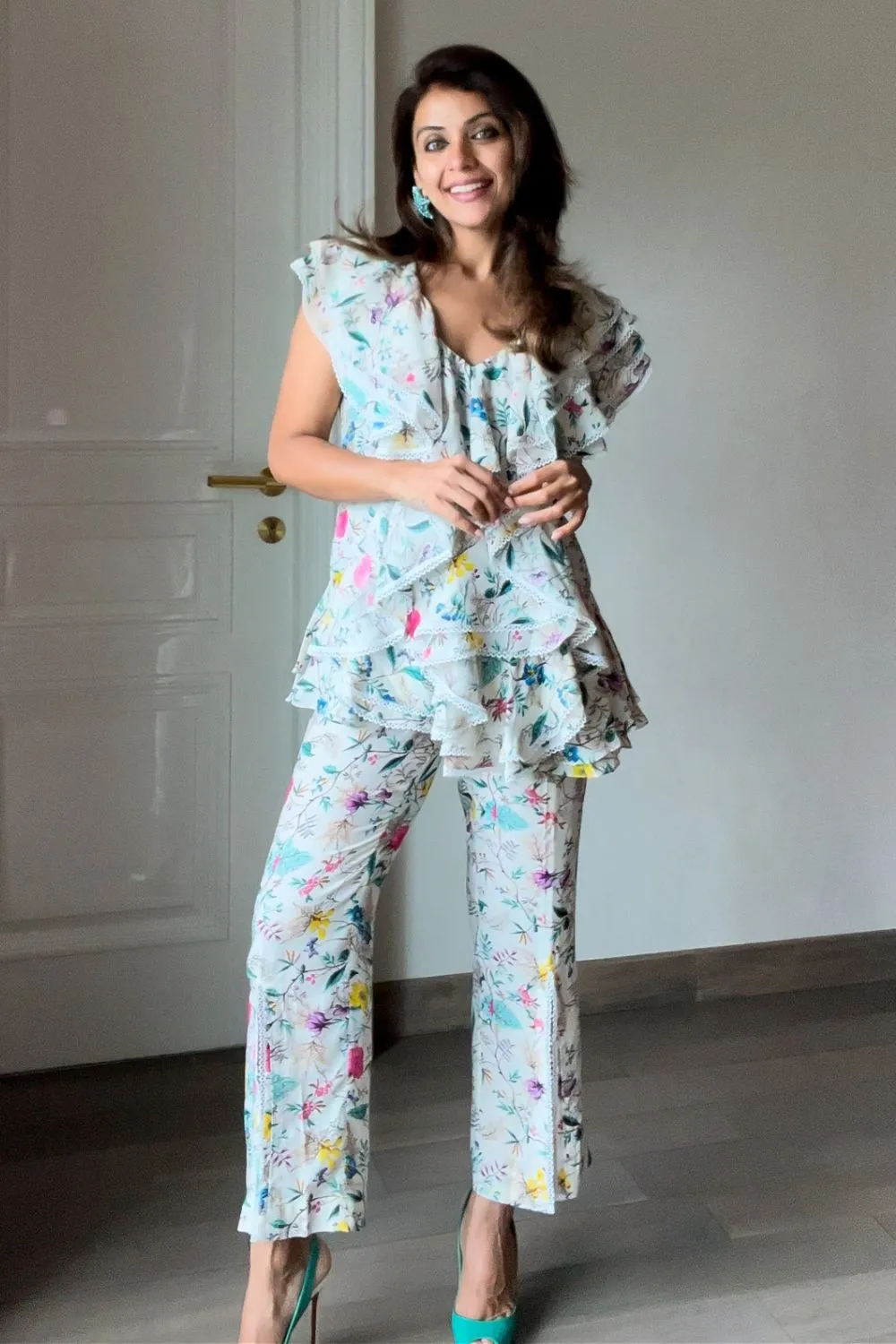 Nriti Shah In Our Frilly Flutter Printed Co-ord Set