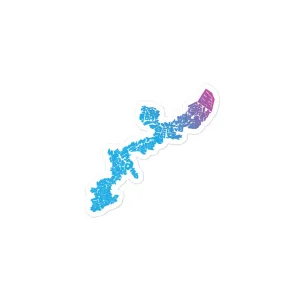 Okinawa Map Blue Bubble-free stickers