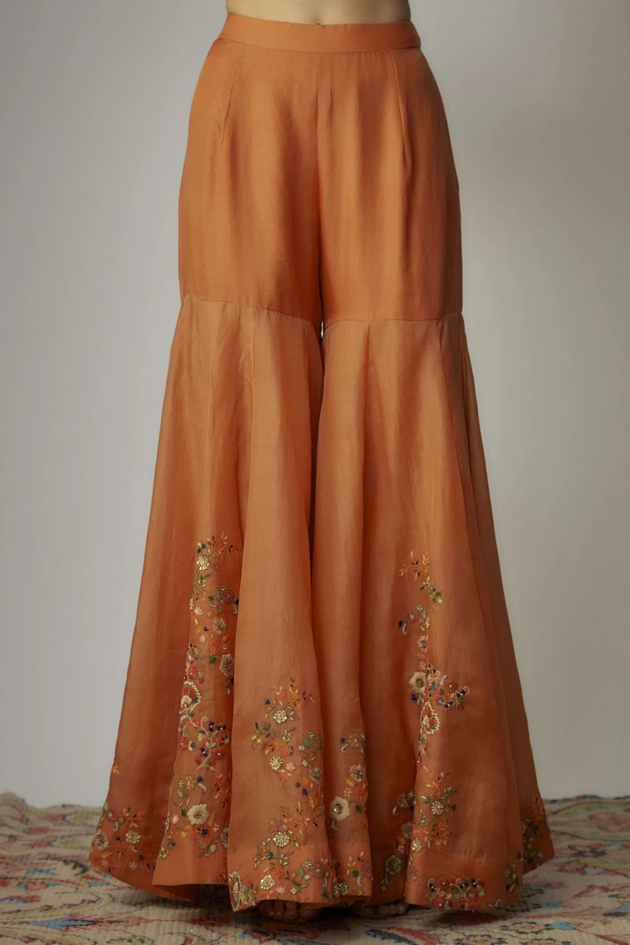 Orange Organza Sharara Set