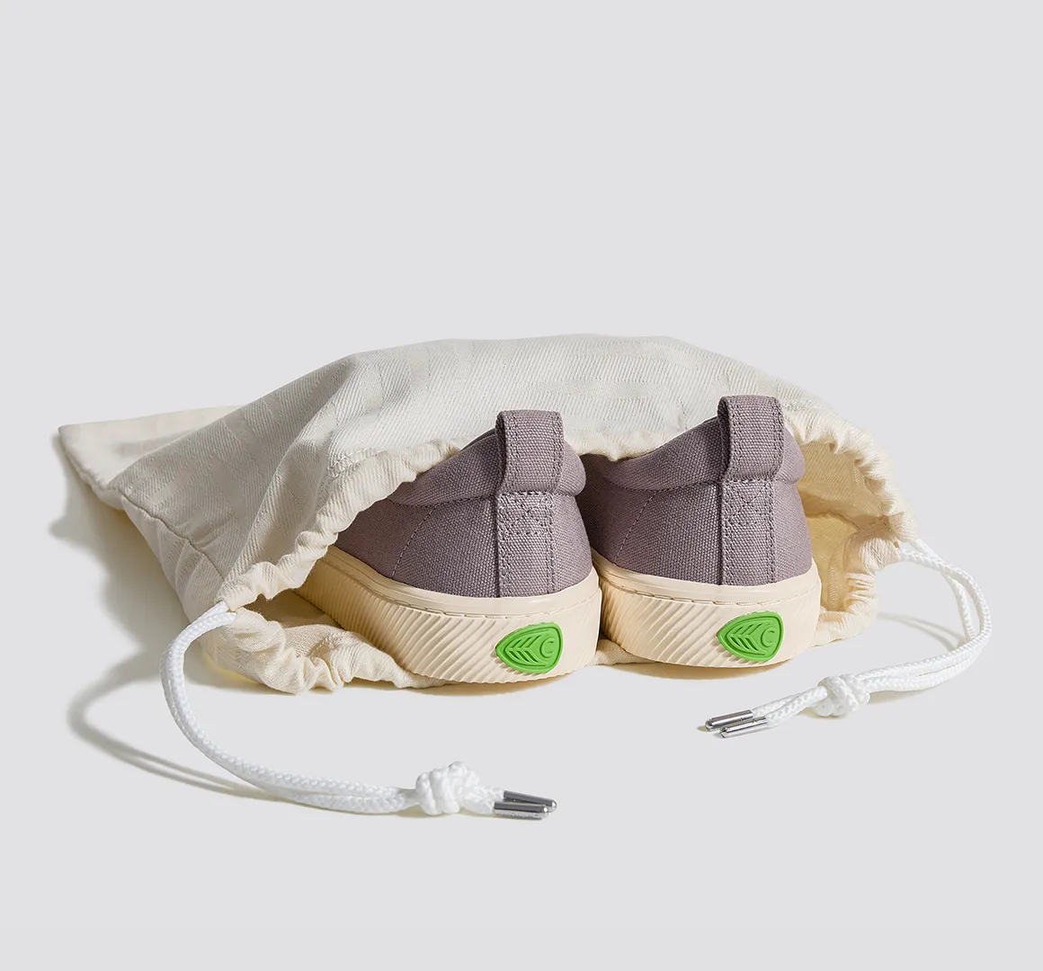 Organic Cotton Flannel White Shoebag