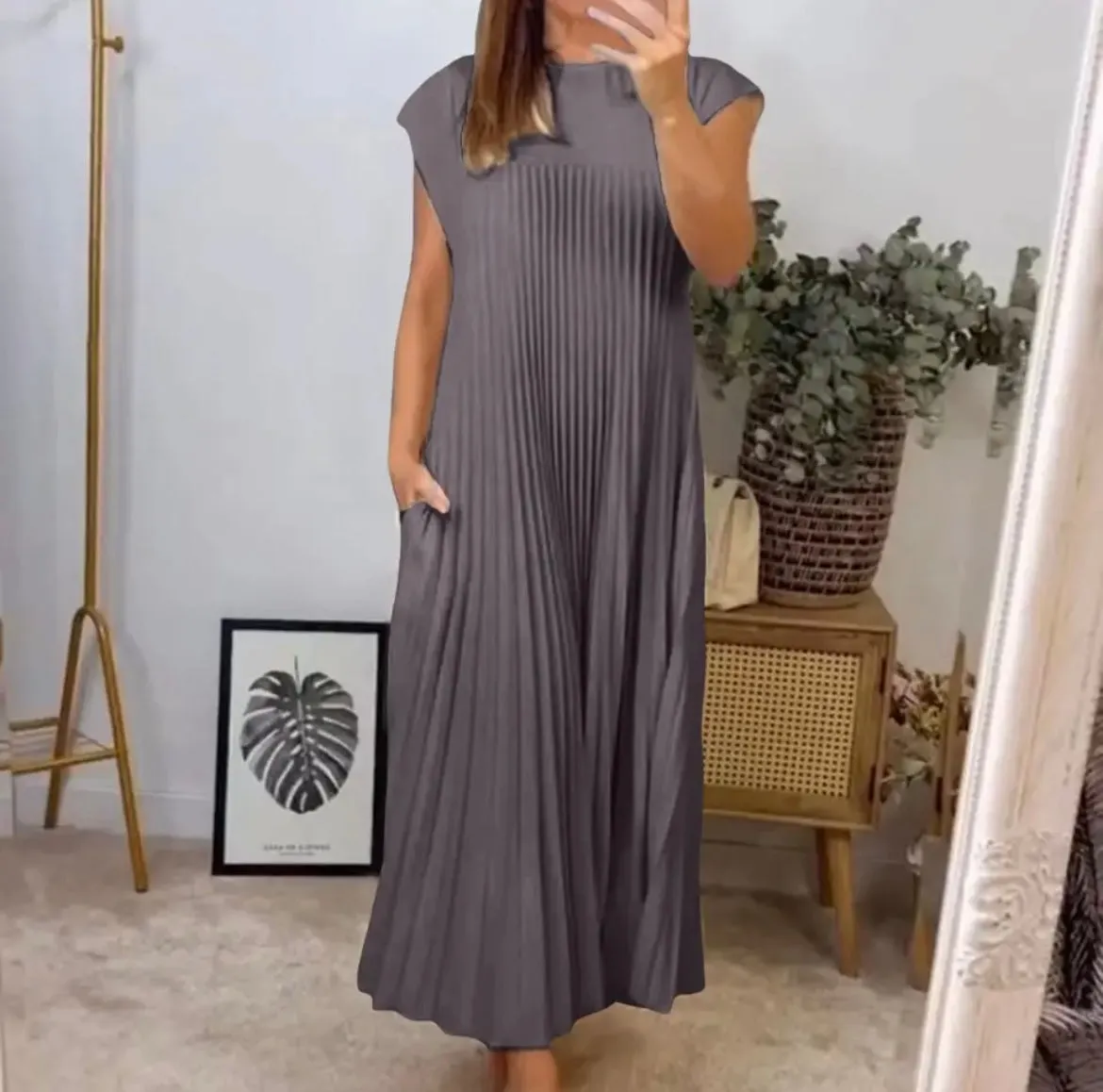 Paloma Pleated Column Dress