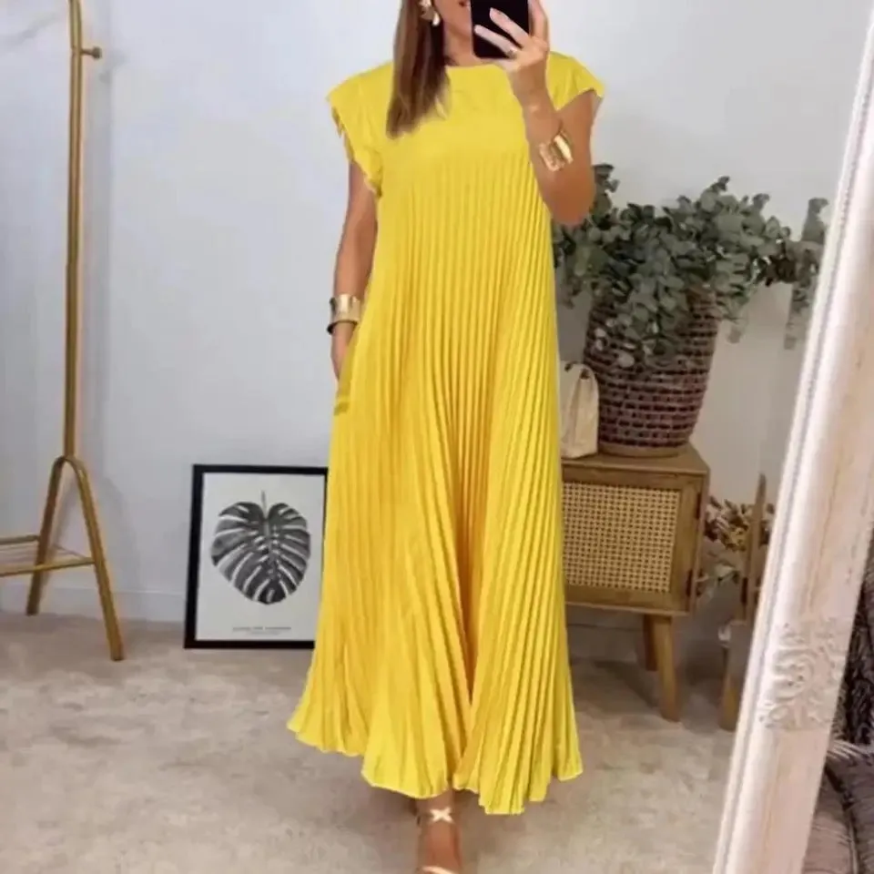 Paloma Pleated Column Dress