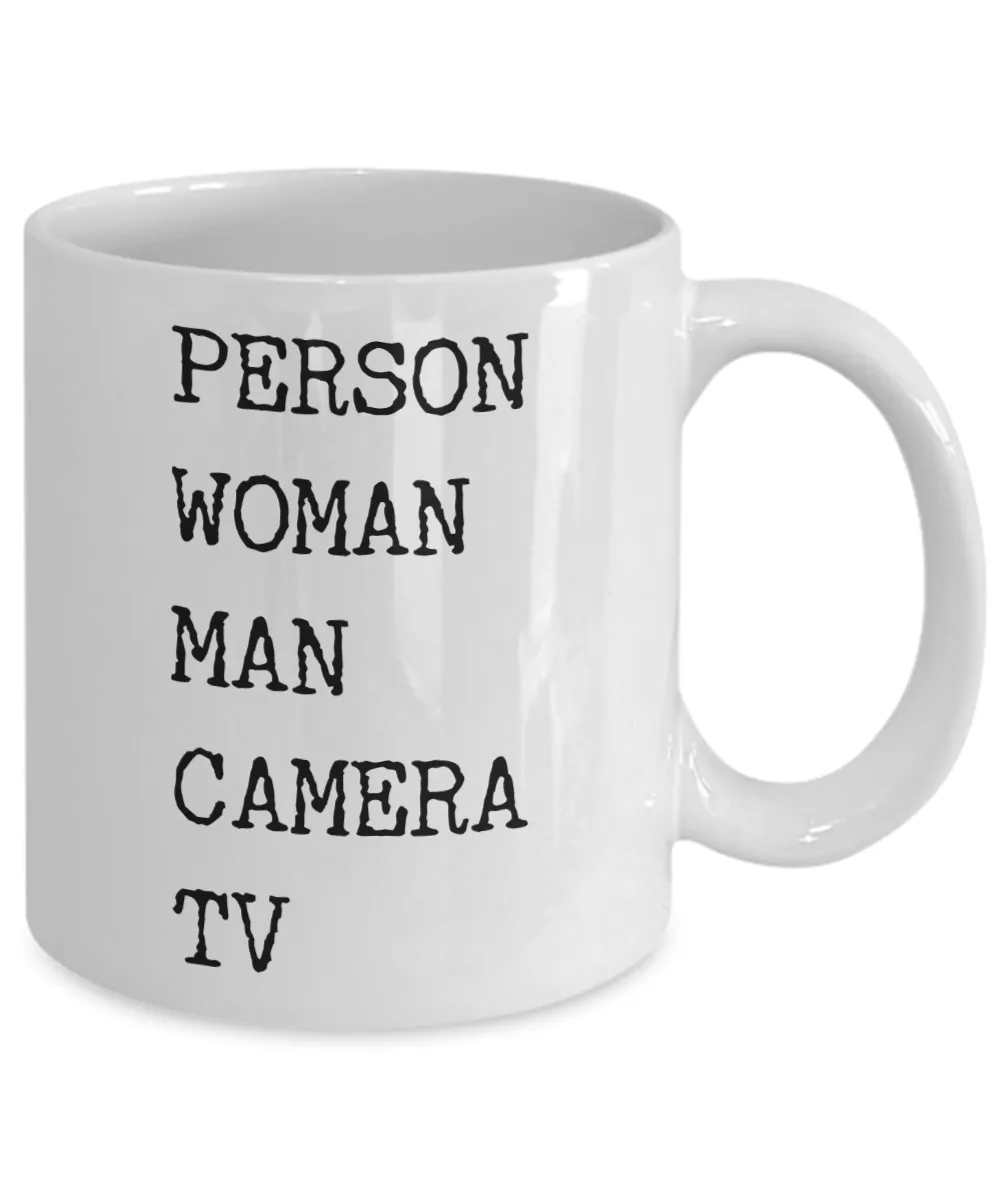 Person Woman Man Camera TV Mug Funny Coffee Cup Democrat Mugs Election 2020