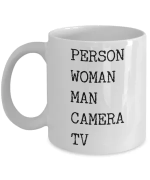 Person Woman Man Camera TV Mug Funny Coffee Cup Democrat Mugs Election 2020