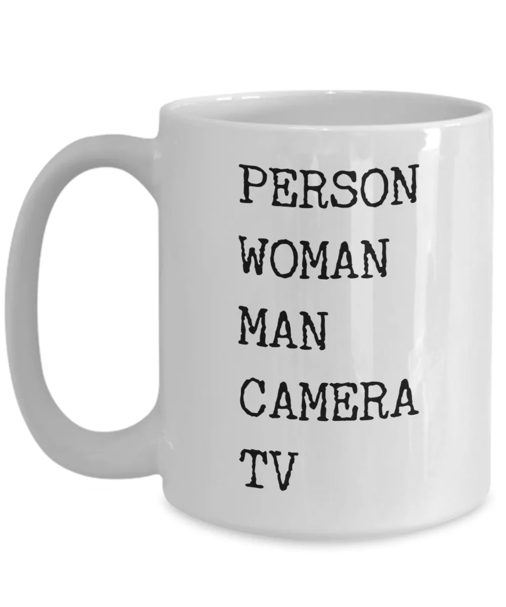 Person Woman Man Camera TV Mug Funny Coffee Cup Democrat Mugs Election 2020
