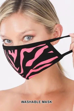 Pink Zebra Print Reusable Face Mask