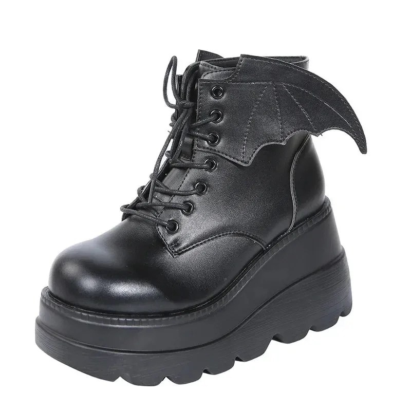 Platform Women Boot Autumn Newpersonalized Gothic Women Shoe High Heel Ankle Boot Handsome Large43 Motorcycle Boot Botas Mujer