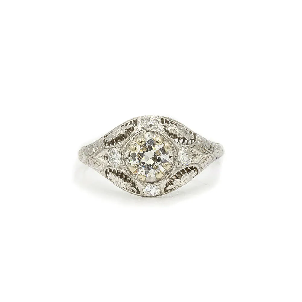 Platinum .60ct Edwardian Diamond Ring