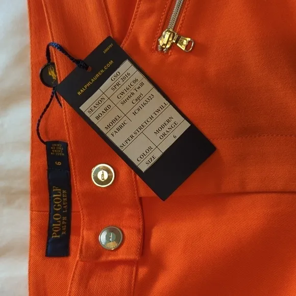 Polo Golf Ralph Lauren Women's Orange Size 6 pants.