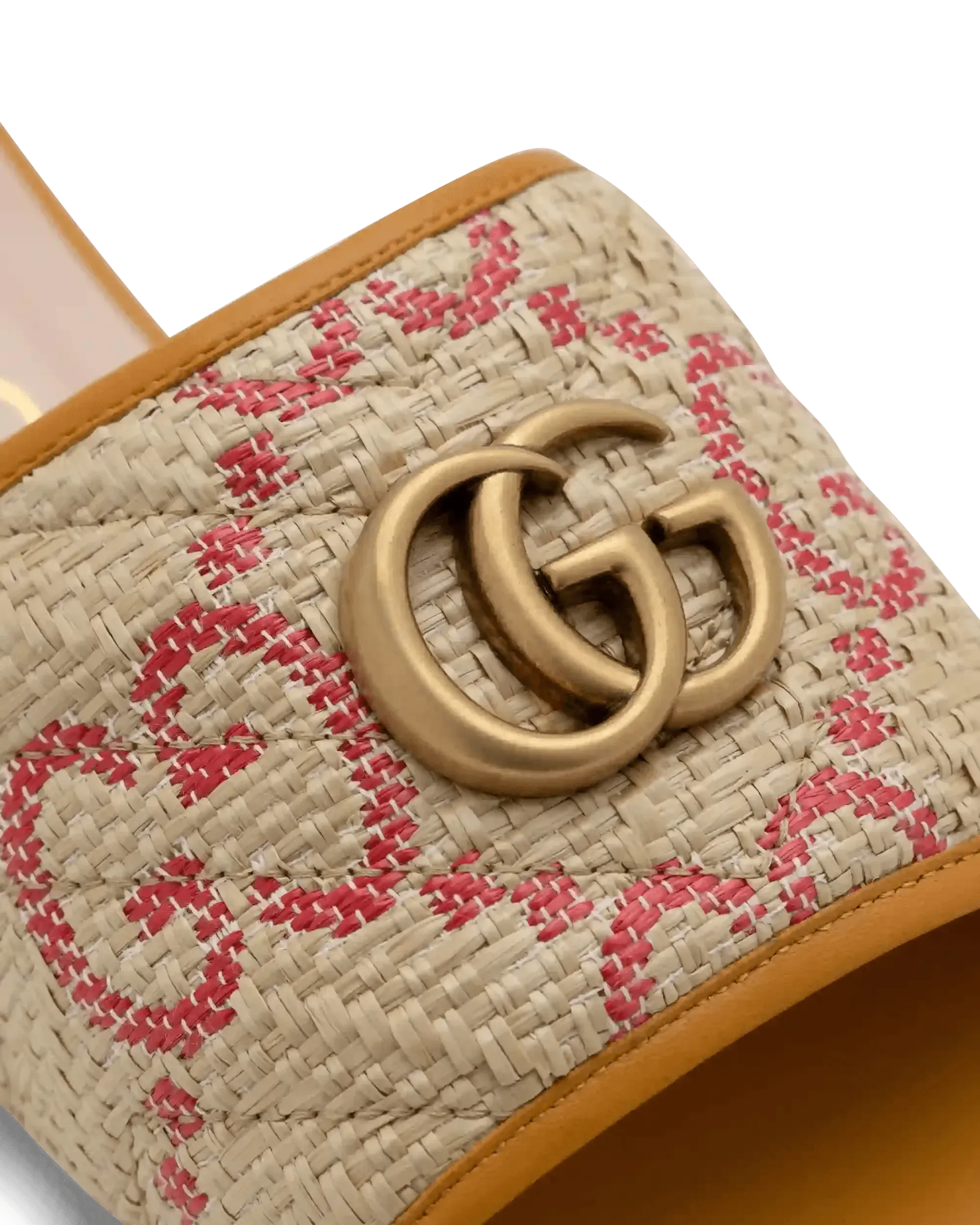 Raffia Chevron GG Sandal