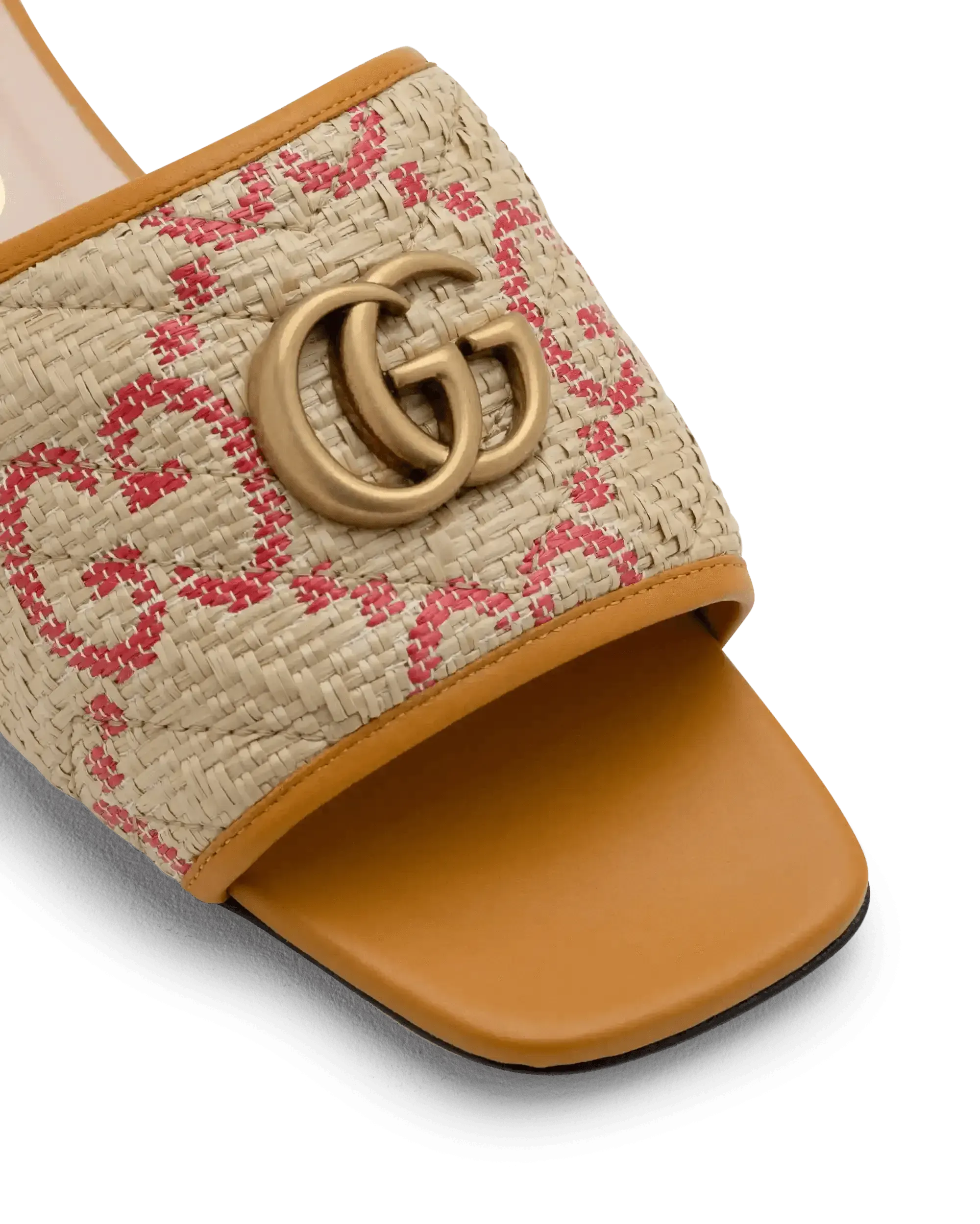 Raffia Chevron GG Sandal