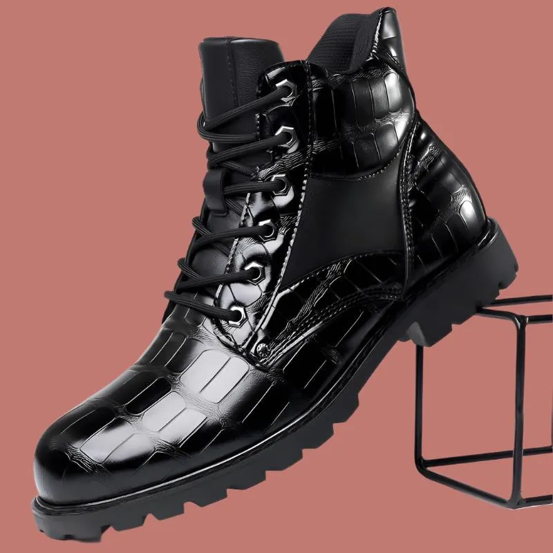 Rendal | Leather Croco Boots