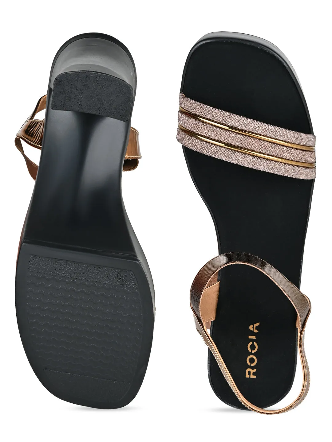 Rocia By Regal Antique Gold Women High Heel Sandal