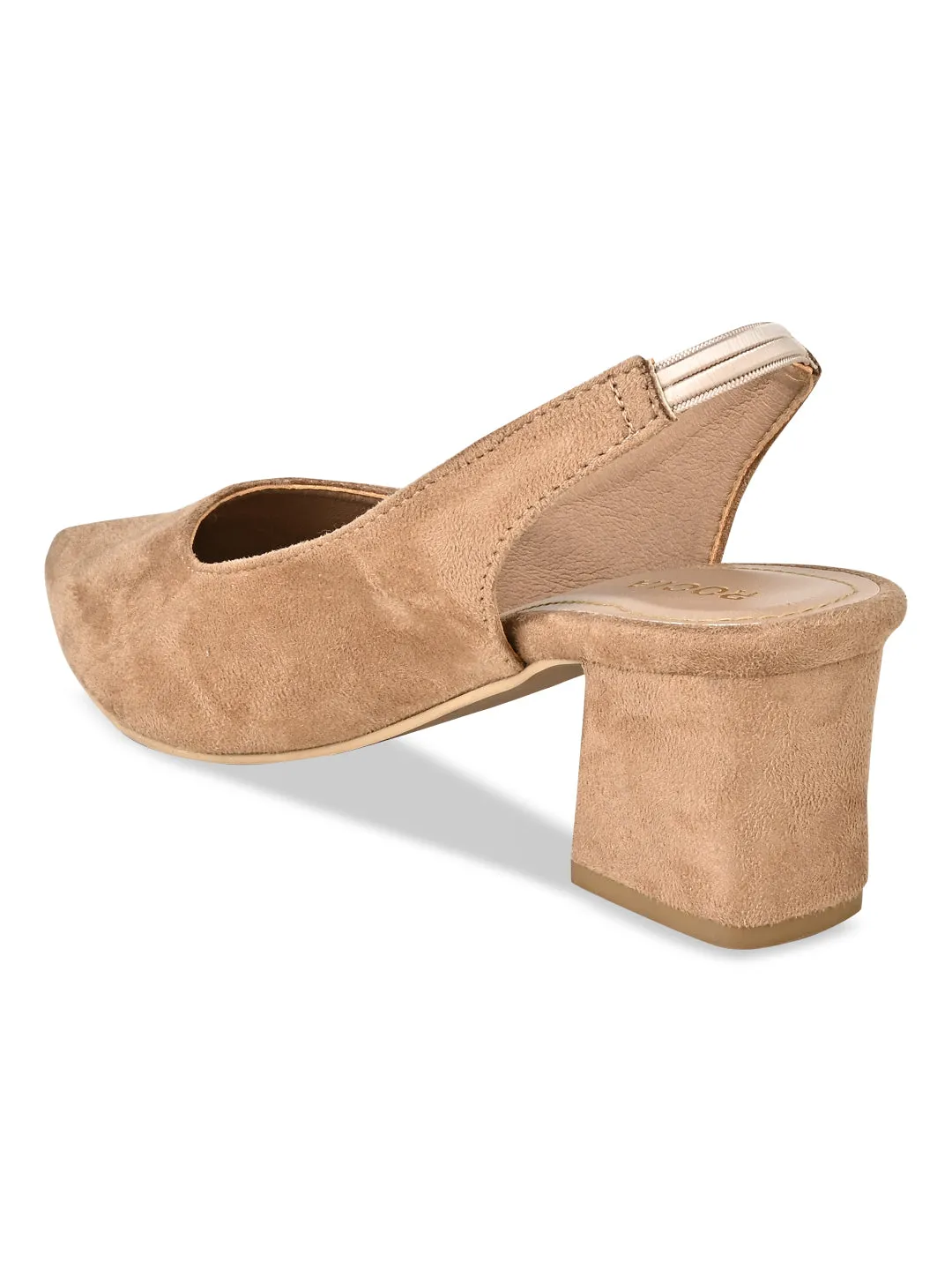 Rocia By Regal Beige Women Suede Sling Backs