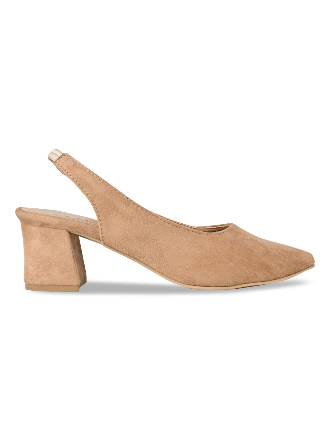 Rocia By Regal Beige Women Suede Sling Backs
