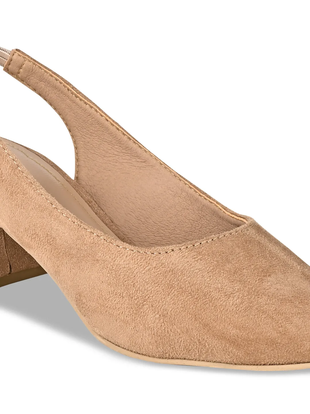 Rocia By Regal Beige Women Suede Sling Backs