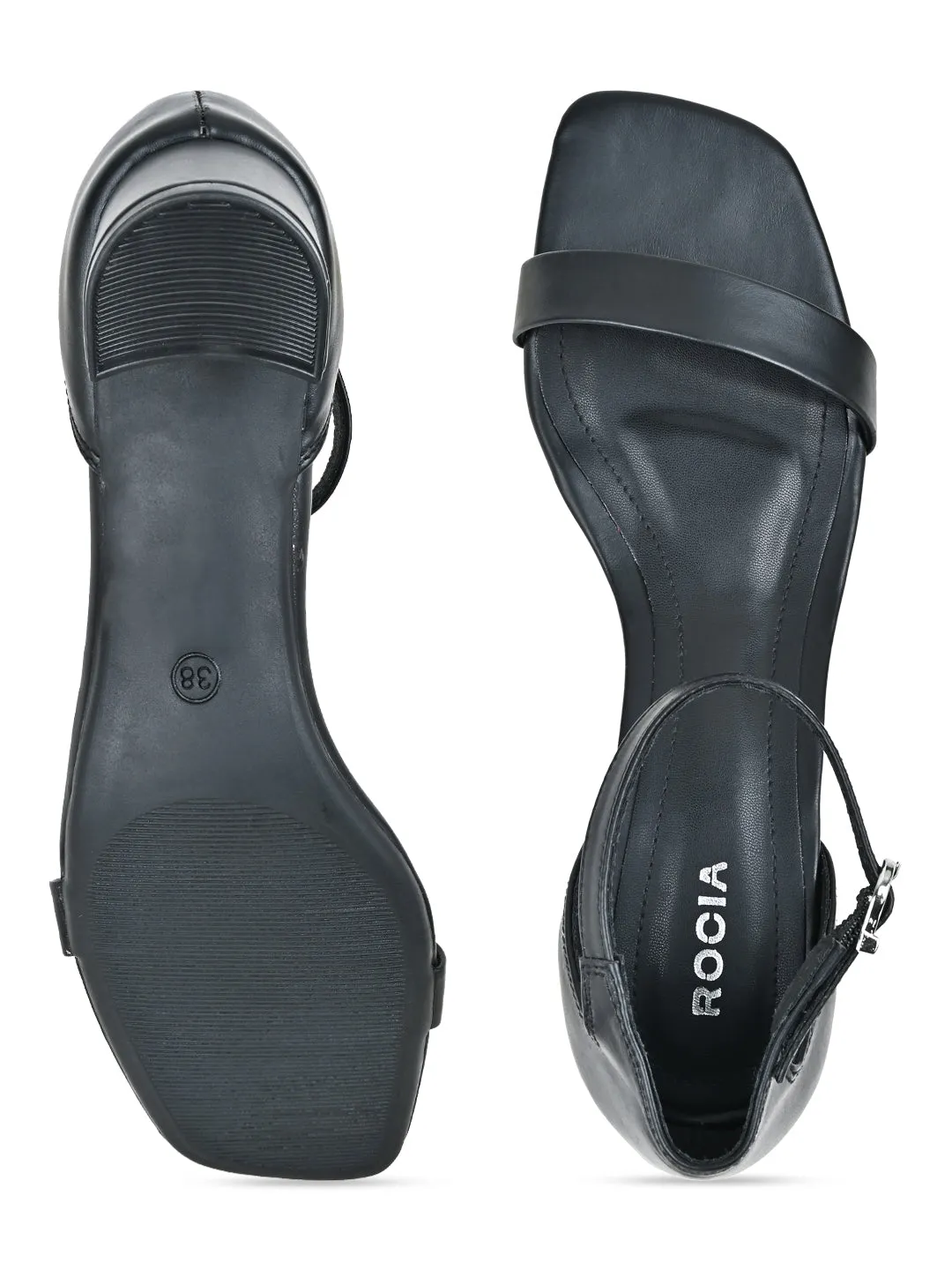 Rocia By Regal Black Women Block Heel Sandal