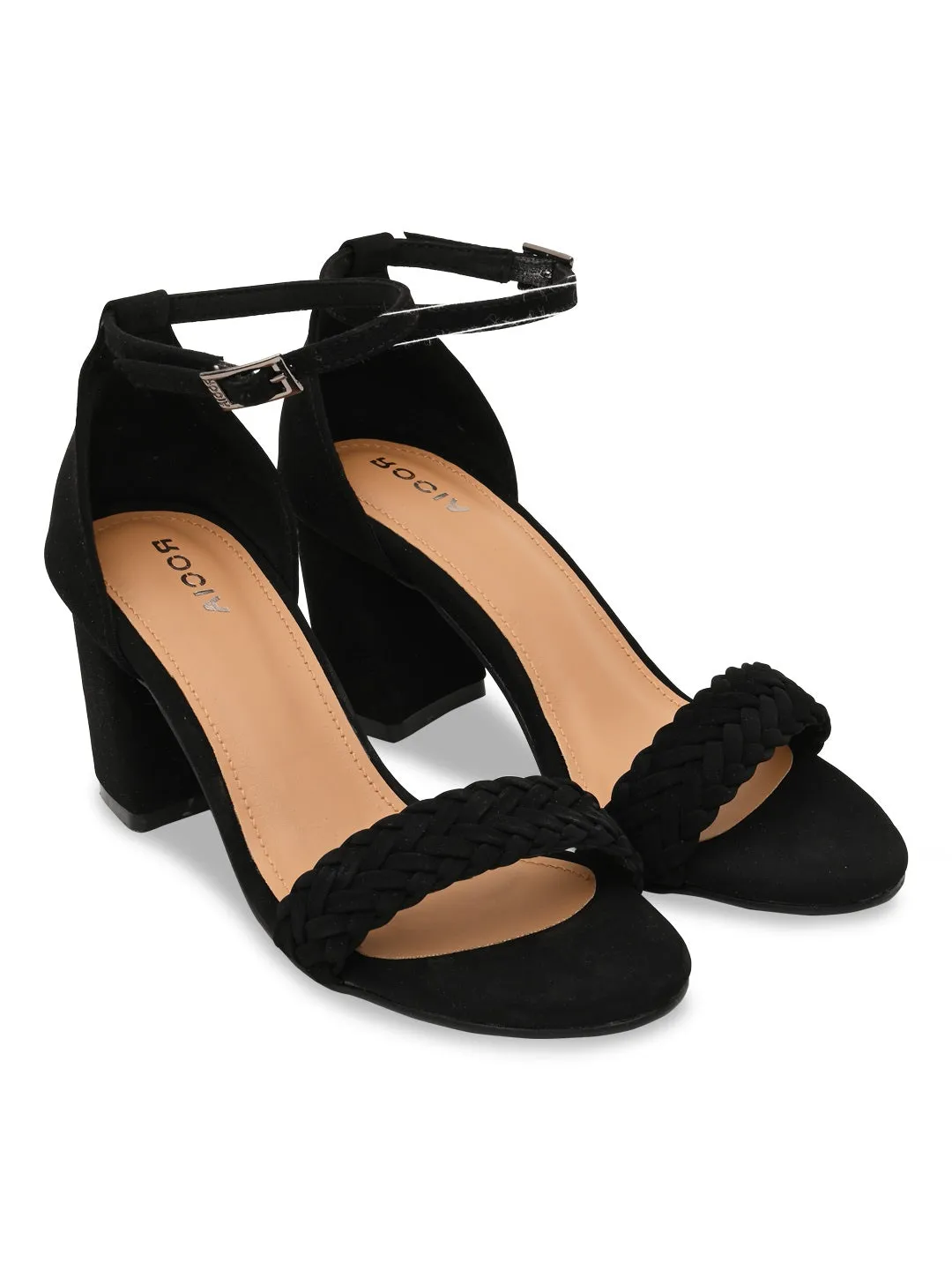 Rocia By Regal Black Women Braided Counter Back Sandals