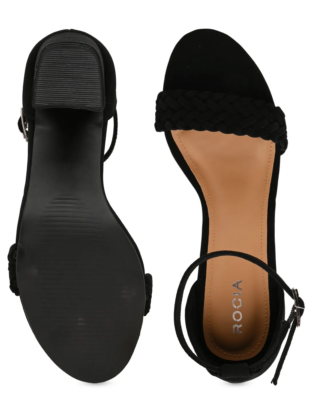 Rocia By Regal Black Women Braided Counter Back Sandals