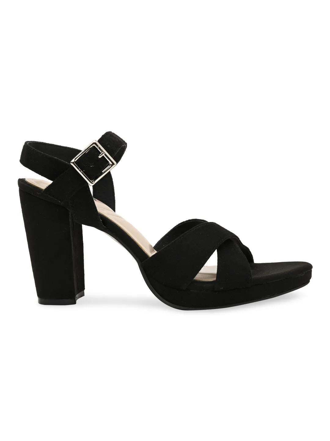 Rocia By Regal Black Women High Block Heel Sandals