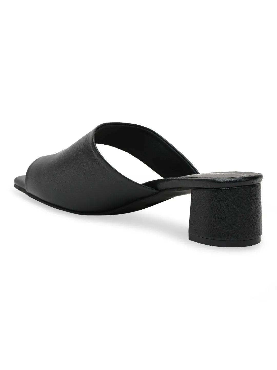 Rocia By Regal Black Women One Toe Casual Block Heel Sandals